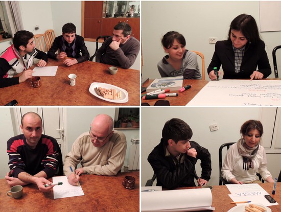 Работа в малых группах: Аргишти, Владимир, Дави - общество; Армине и Карина - правительство; Марут и я - НПО; Ануш и Айк - медиа. Работа в малых группах: Аргишти, Владимир, Дави - общество; Армине и Карина - правительство; Марут и я - НПО; Ануш и Айк - медиа.