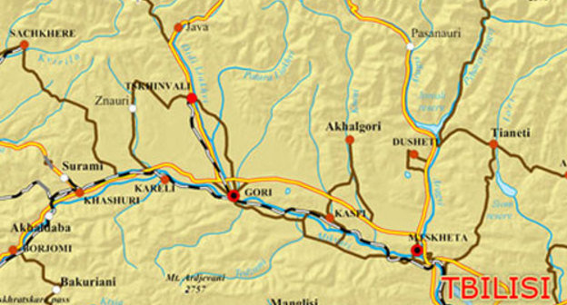 Горийский район Грузии на карте. Карта с сайта www.bakuriani.ru