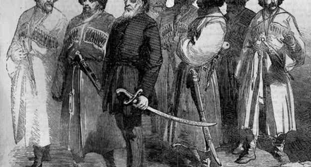 Фрагмент иллюстрации "Делегация черкесских старейшин к султану", 1856 год. Источник: http://heku.ru