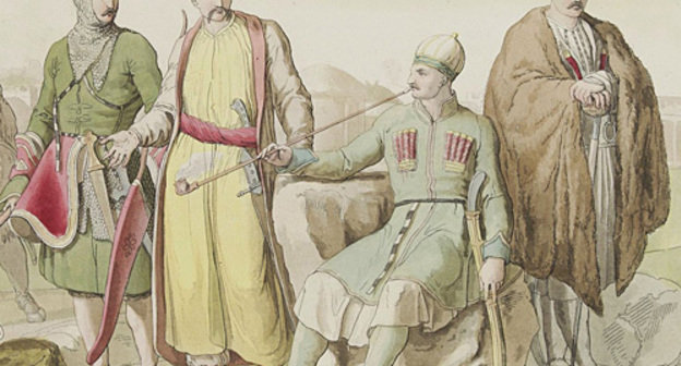 Представители различных социальных слоев черкесского общества, 1827 год. Источник: http://heku.ru