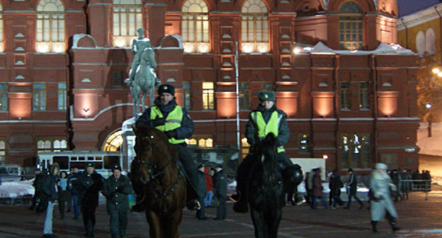 Милиция на Манежной площади в Москве, 11 февраля 2011 года. Фото "Кавказского узла"