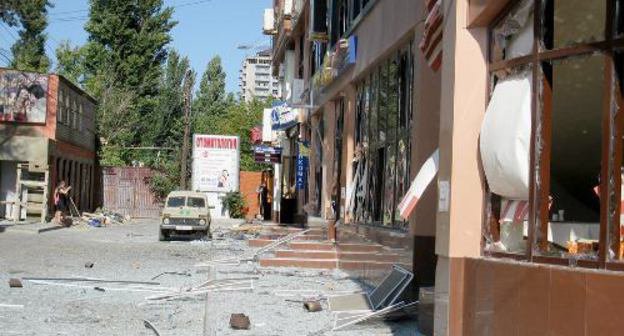 Место взрыва, произошедшего в Махачкале в ночь на 22 сентября 2011 г. Фото Тимура Исаева для "Кавказского узла"