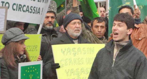 Митинг в поддержку репатриации сирийских черкесов на Кавказ. Турция, Стамбул, 29 января 2012 г. Фото www.cherkessia.net