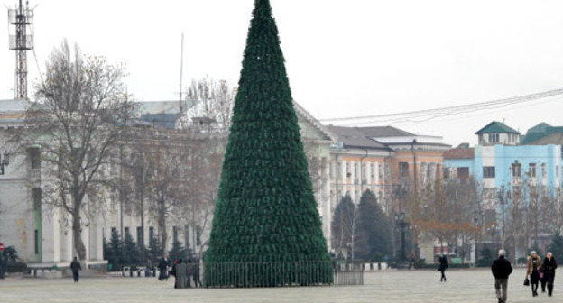 Елка на Площади Ленина в Махачкале. Дагестан, 24 декабря 2012 г. Фото Ахмеда Магомедова для "Кавказского узла" Елка на Площади Ленина в Махачкале. Дагестан, 24 декабря 2012 г. Фото Ахмеда Магомедова для "Кавказского узла"