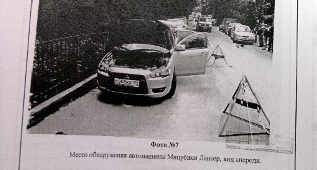Место обнаружения автомобиля "Мицубиси Лансер". Фото из материалов по делу об убийстве Юрия Буданова