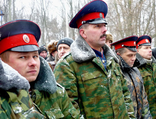 Представители донских казаков. Ростов-на-Дону, 26 января 2013 г. Фото Олеси Диановой для "Кавказского узла" Представители донских казаков. Ростов-на-Дону, 26 января 2013 г. Фото Олеси Диановой для "Кавказского узла"