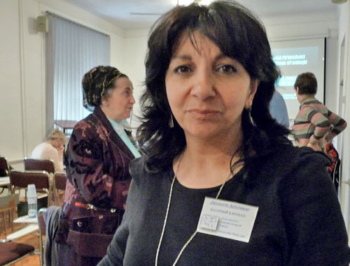 Участница конференции "За мир на Южном Кавказе"
Джульетта Арустамян, президент НПО "Гармония". Ереван, 25 марта 2013 г. Фото Армине Мартиросян для «Кавказского узла»
