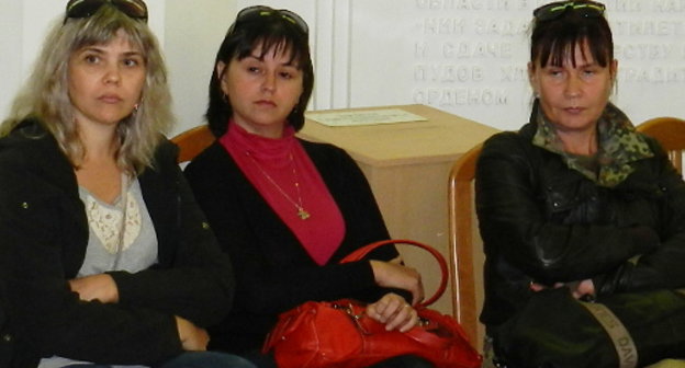 Участницы голодовки протеста многодетных матерей в приемной губернатора Волгоградской области. Волгоград, 6 сентября 2013 г. Фото Татьяны Филимоновой для "Кавказского узла"