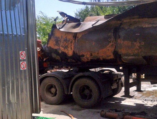 Автоцистерна после взрыва. Ростовская область, 5 июня 2014 г. Фото: ГУ МЧС по Ростовской области