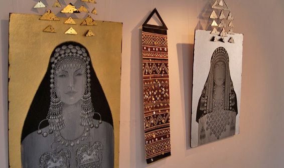 Работа Дианы Гамзатовой "Месед-Арац", представленная на выставке "ОНА II". Дагестан, Каспийск, 21 июня 2014 г. Фото Натальи Крайновой для "Кавказского узла"