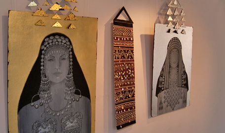 Работа Дианы Гамзатовой "Месед-Арац", представленная на выставке "ОНА II". Дагестан, Каспийск, 21 июня 2014 г. Фото Натальи Крайновой для "Кавказского узла"