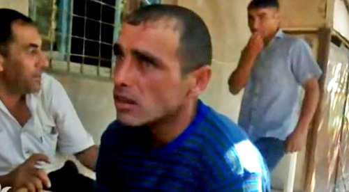 Житель приграничного села Чинари Карен Петросян (в центре). Фото http://rus.azatutyun.am/
