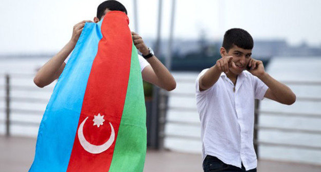 Азербайджанский флаг. Фото Азиза Каримова для «Кавказского узла»