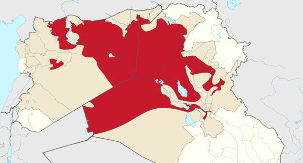 Территория, контролируемая боевиками «ИГИЛ» (красный цвет), по состоянию на август 2014 года. Фото https://ru.wikipedia.org/