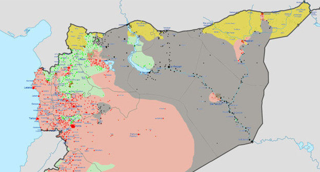 Карта военных действий в Сирии. Фото https://ru.wikipedia.org