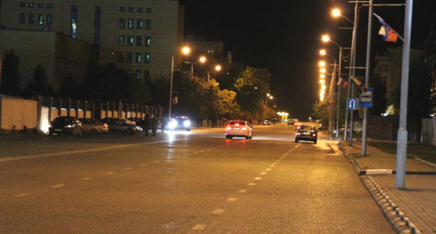 Пересечение проспекта Исаева и улицы Люксембурга - место взрыва. Грозный, 5 октября 2014 г. Фото Магомеда Магомедова для "Кавказского узла"