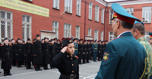Воспитанники СКСВУ получили удостоверения суворовцев. Владикавказ, 1 ноября 2014 г. Фото Эммы Марзоевой для "Кавказского узла"