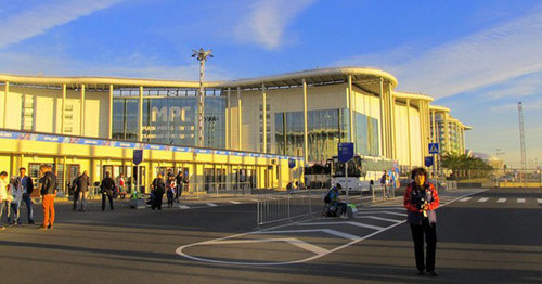 Здание медиацентра Олимпийского парка в Сочи. Фото Светланы Кравченко для "Кавказского узла"