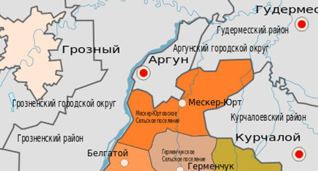 Карта Шалинского района Чечни. Фото: Дагиров Умар https://ru.wikipedia.org