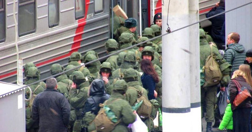 Призывники на центральном вокзале Волгограда. Ноябрь 2014 г. Фото Вячеслава Ященко для "Кавказского узла"