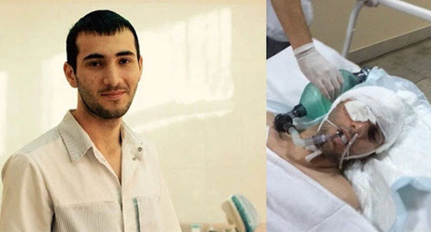 Магомед Алиев, справа - в больнице. Фото Амины Алиевой