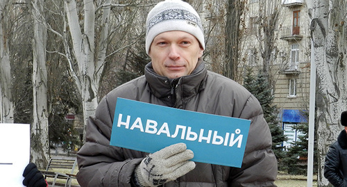 Участник акции. Фото Татьяны Филимоновой для "Кавказского узла"