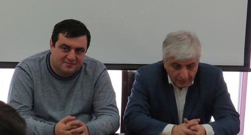 Бинке Анисимов и Карен Мкртчян на презентации фильма. Фото Тимура Исаева для "Кавказского узла"