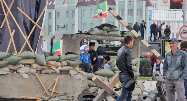 Центр Грозного. 9 мая 2015 г. Фото Ахмеда Альдебирова для "Кавказского узла"