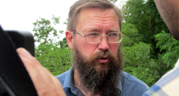 Герман Стерлигов  в городе Шуши в Нагорном Карабахе. 13 июля 2015 г. Фото Алвард Григорян для "Кавказского узла"