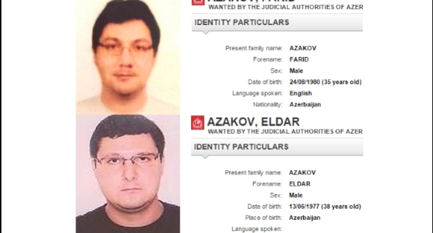 Эльдар и Фарид Азаковы в базе данных Интерпола. Фото: Interpol.int