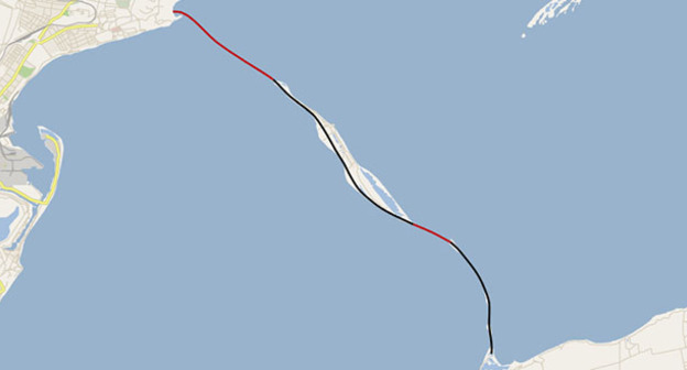 Новый мост через Керченский пролив на карте. Фото: Nzeemin https://ru.wikipedia.org