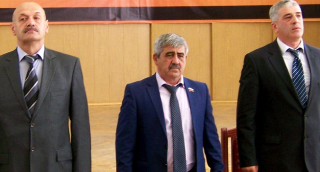 Атагиши Джанхватов, Заур Шахвердиев, Магомед Магомаев (слева направо). Фото Патимат Махмудовой для "Кавказского узла"