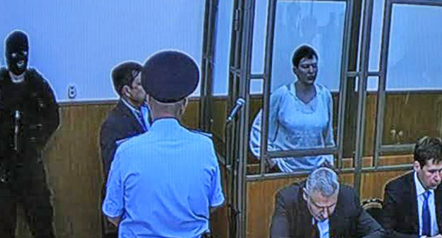 Надежда Савченко в зале Донецкого городского суд в Ростовской области. 29 сентября 2015 г. Фото Константина Волгина для "Кавказского узла"