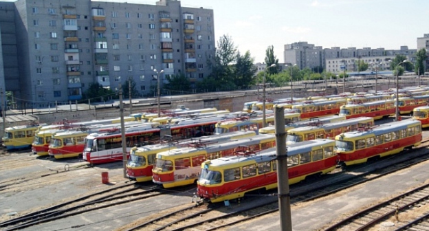 Парк скоростного трамвая в Волгограде. Фото: Gortransvolga.ru