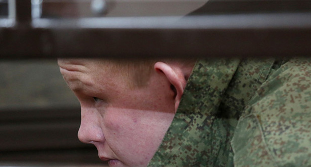 Валерий Пермяков во время первого судебного заседания по делу об убийстве семьи Аветисян. Гюмри, 18 декабря 2015 г. Фото: © PAN Photo / Hrant Khachatryan