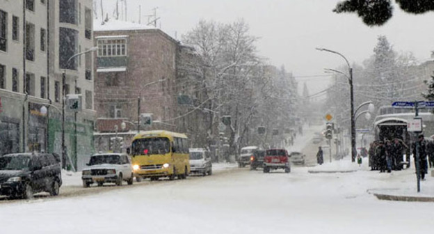 Снегопад. Степанакерт. Фото Алвард Григорян для "Кавказского узла"