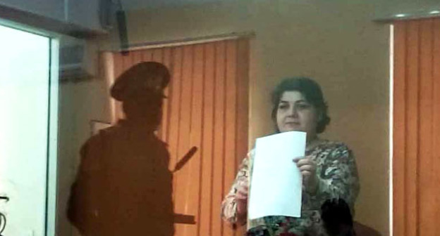 Хадиджа Исмайлова в зале суда. Фото: Fergana Novruzova (RFE/RL)