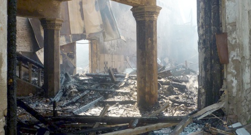 Зал кинотеатра "Победа" после пожара. Фото Виктора Котлярова, Facebook.com/profile.php?id=100007154072034