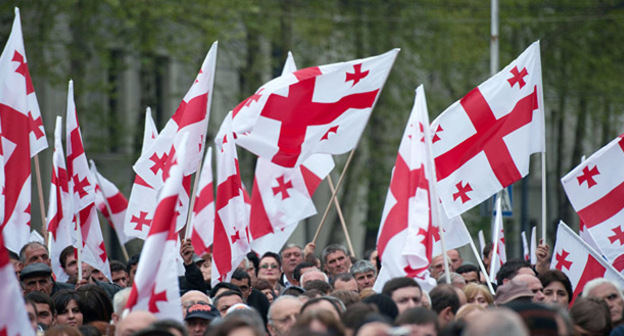 Митинг сторонников "Единого национального движения". Фото http://sputnik-georgia.ru/incidents/20160822/233046887.html