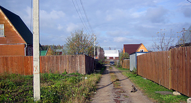 Улица в деревне Козино Щёлковского района. Фото http://trojza.blogspot.ru/2012/10/blog-post_7.html