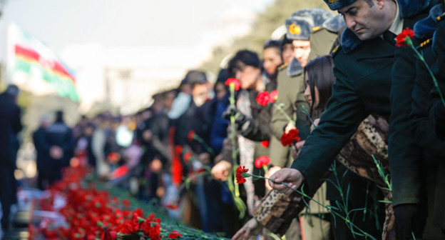 Акция памяти жертв январских событий 1990 года в Баку. 20 января 2015 г. Фото Азиза Каримова для "Кавказского узла"