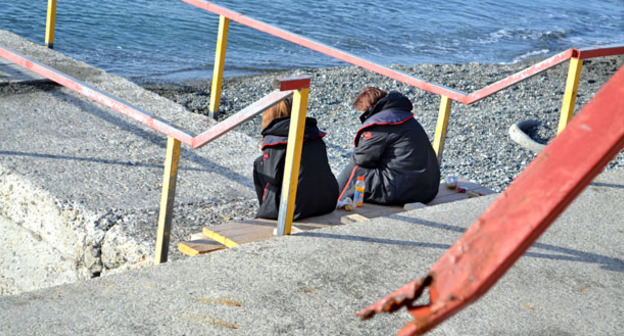 Пляж "Вагонное депо" в Сочи. Фото Светланы Кравченко для "Кавказского узла"