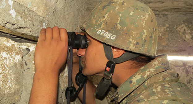 Передовая армии НКР. Мониторинг территории проводится военными постоянно. Фото Алвард Григорян для "Кавказского узла"