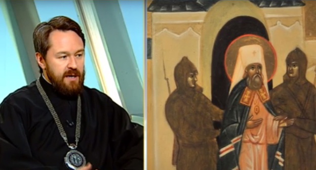Красноармейцы расстреливали священников, напомнил митрополит Иларион. Кадр из видеозаписи программы “Церковь и мир”, эфир от 18 марта. 