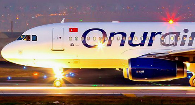 Самолет турецкой авиакомпании Onur air. Фото http://nalchik-airport.ru/novosti/aviakompaniya-onurair-vnov-budet-letat-v-na/