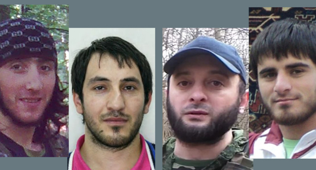 Хасан Хациев, Магомед Бекбузаров, Бекхан Солтукиев, Михаил Чербижев (слева направо). Коллаж "Кавказского узла". Фото МВД по Республики Ингушетия