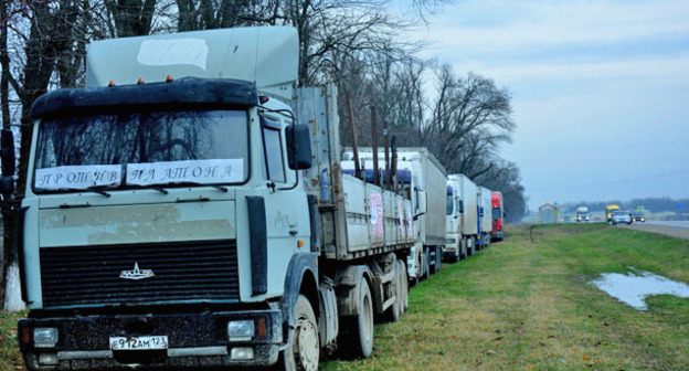 Акция протеста дальнобойщиков Кубани против системы "Платон". Фото https://golos-kubani.ru/