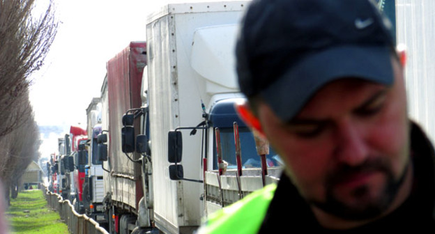 Акция протеста дальнобойщиков против системы "Платон". Волгоград, апрель 2017 г. Фото Вячеслава Ященко для "Кавказского узла"