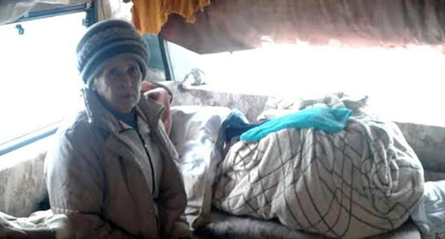 Савельева ЛА в автомобильном вагончике. Фото Светланы Кравченко для "Кавказского узла"