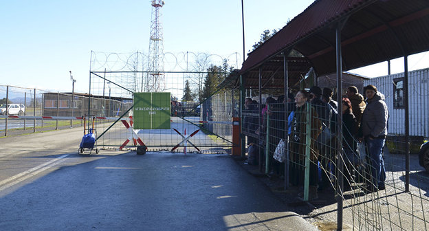 Пограничный пункт Ингур в Абхазии. Фото © Sputnik. Роберт Джопуа
 http://sputnik-abkhazia.ru/world/20160927/1019572021.html